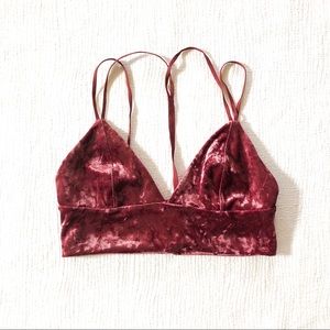 Honey Punch Velour Crop Tank Top - Size M